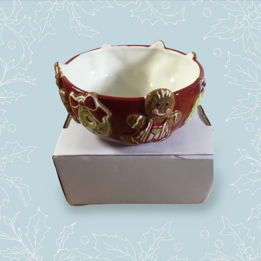 Saint Nicholas square. Serving bowl. Gingerbread decor. Christmas decor